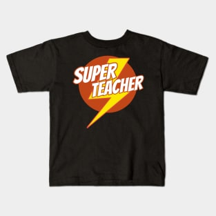 Super Teacher - Funny Teacher Superhero Lightning Edition Kids T-Shirt